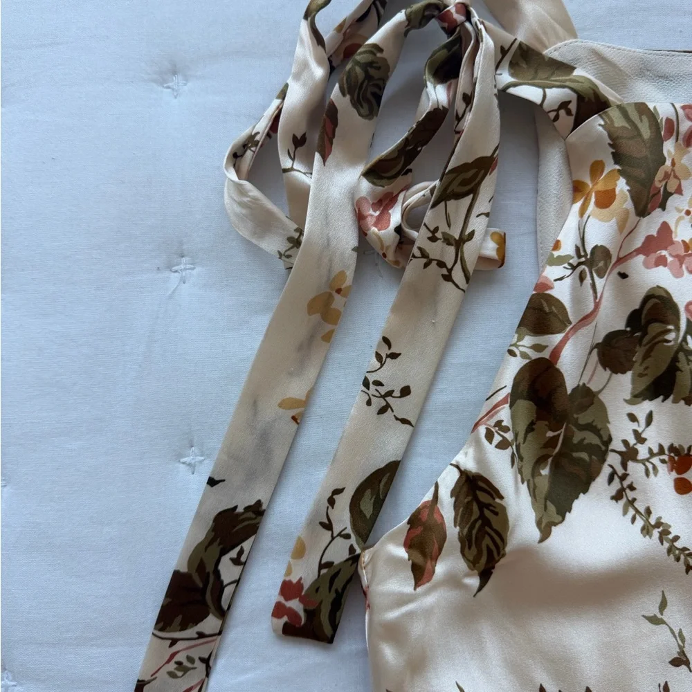 Reformation Medium Aden Floral Silk Midi Dress - Picture 12 of 14